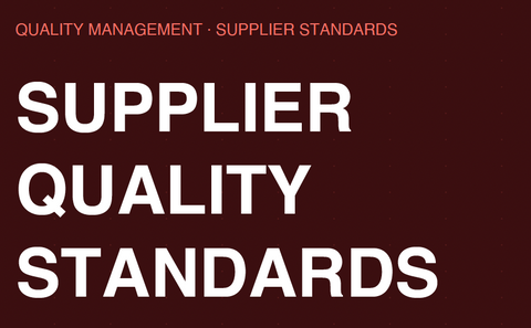 Supplier Quality Standards